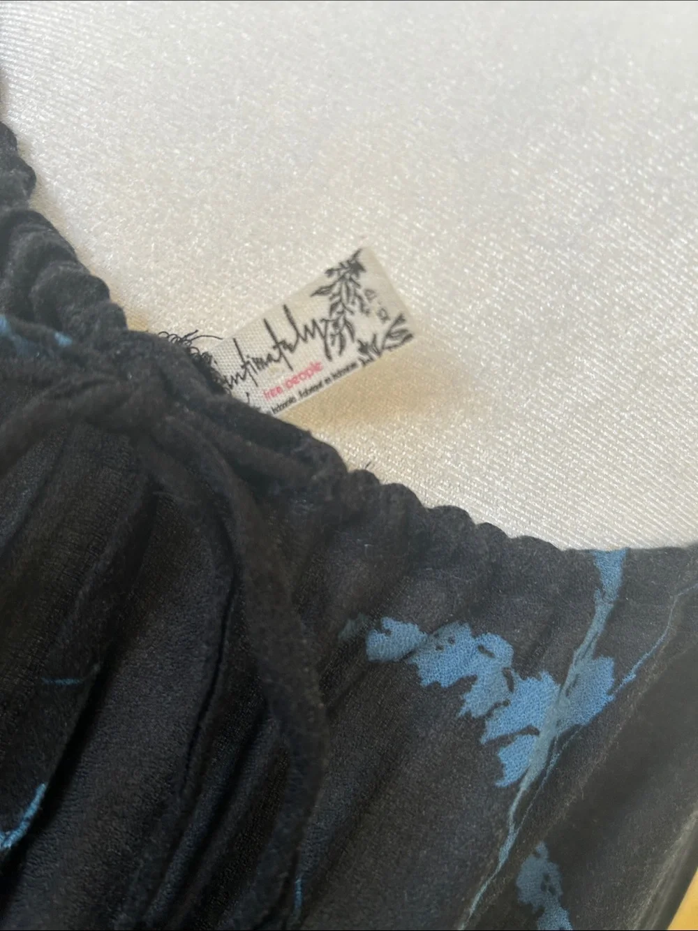Free People Black Floral Halter Maxi Dress with Blue and Coral Accents - Picture 2 of 4